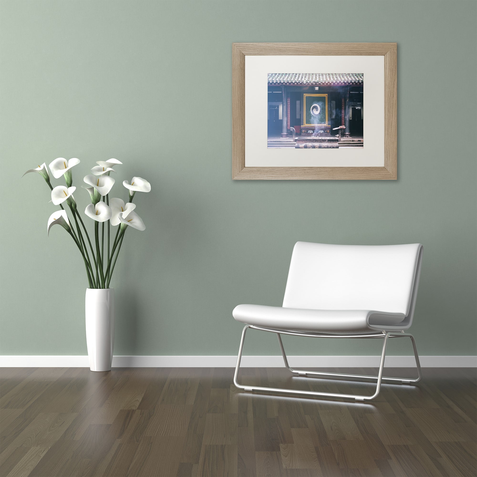 Trademark Fine Art "Yin Yang" Canvas Art by Philippe Hugonnard, White Matte, Birch Frame