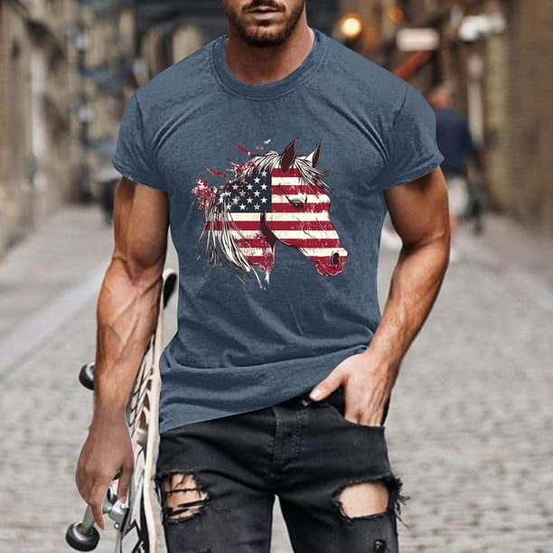 Tops para hombre, blusas y camisas de manga corta con cuello redondo para hombre, jersey informal de moda con estampado para hombre, camiseta de manga corta con cuello redondo, blusa de poliéster para