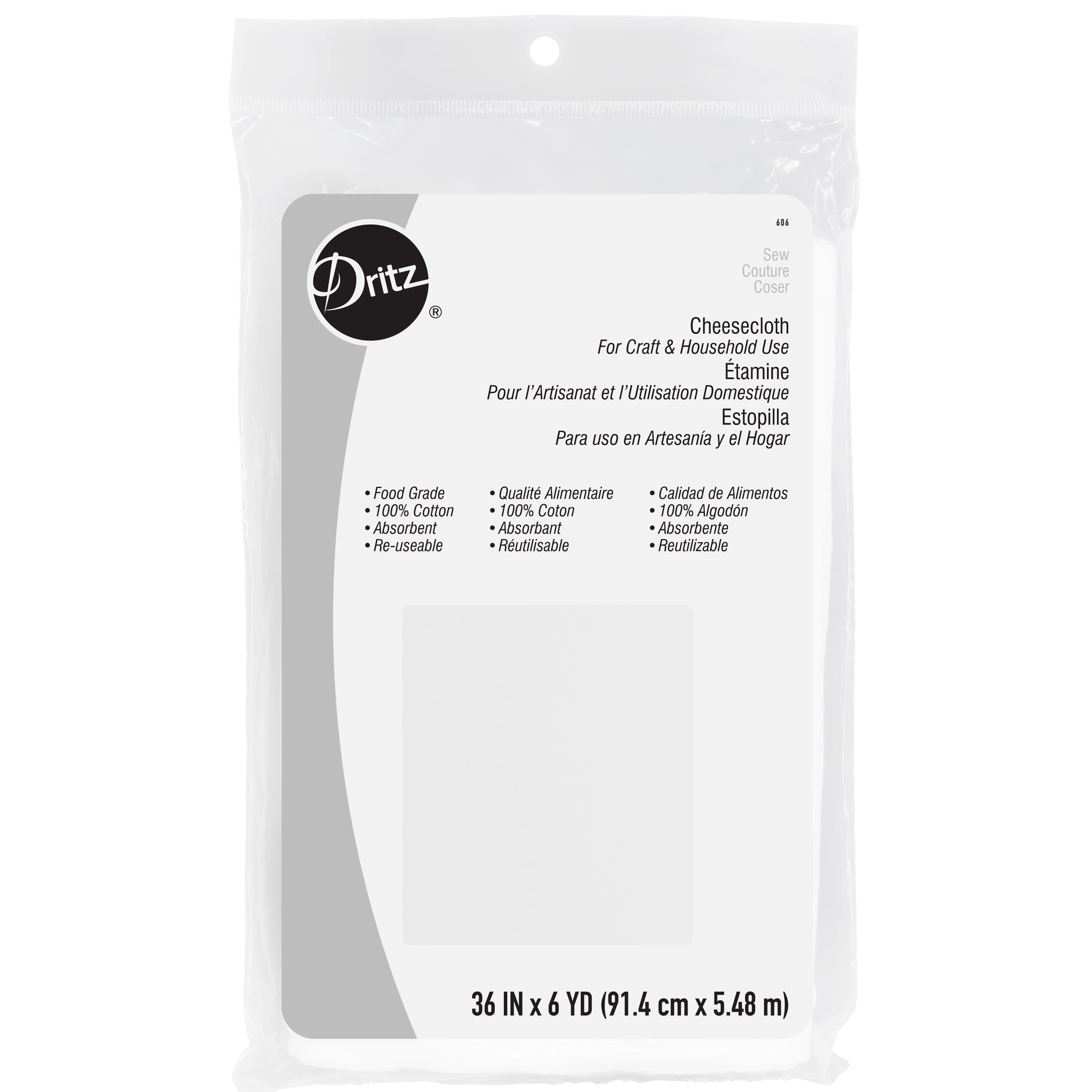 Dritz 606 Cheesecloth Packaged, 36 in. x 6 Yards