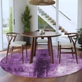 thumbnail image 4 of 8ft Round Rug, Purple Non-Skid Rubber Backing Large Area Rugs - Living Room Bedroom Home Office, Retro Oil Painting Modern Abstract Art Aesthetics Indoor Floor Mat Carpets Washable Rug, 4 of 9