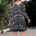 thumbnail image 2 of Family Rules Long Sleeve Dresses For Women Vintage Elegant Party Dress Oversized V-neck Dress S-8XL, 2 of 7
