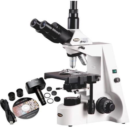 AmScope 40X-2500X Infinity Compound Microscope + 5MP Camera Win7 & Mac OS New
