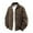 Brown, variant on Fgnfyis Work Jackets for Men Mens Stand Collar Loose Jacket Retro Leather Motorcycle Style Outerwear for Autumn Mens Winter Coat Blue S