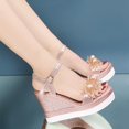 thumbnail image 3 of Vedolay Summer Shoes Women Sandals FlatsCasual Summer Beaded Comfortable Elastic Ankle Strap Beach Shoes,White 7, 3 of 5