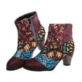 thumbnail image 5 of Mostsola Heeled Ankle Boots for Women Bohemian Print Vintage Side Zipper Short Booties Heels, 5 of 9