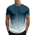 thumbnail image 2 of GBSYEWXS Men T-Shirts Gradient Outdoor Shirts Cool Crew Neck Sky Blue Tee, 2 of 5