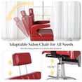 thumbnail image 5 of Barber Chairs for Barbershop, Hydraulic Barber Chair 360° Swivel Reclining, Adjustable PU Leather Beauty Styling Salon Chair for Barbershop Spa Red/Silver, 5 of 7
