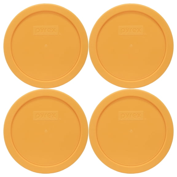 Pyrex 7401-PC Lemon Drop Yellow 3-Cup Food Storage Replacement Lid (4-Pack)