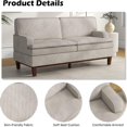 thumbnail image 5 of Bestier 75” Corduroy Fabric Sofa, Small 2 Seat Sofa for Living Room with Padded Seat, Overstuffed Backrest, Solid Wood Frame Small Sofa for Small Space,Ivory, 5 of 9
