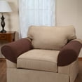thumbnail image 2 of Collections Etc Armrest Covers for Recliners, Sofas, and Chairs with Stretch, Textured Pattern - Set of 2 (CHOCOLATE), 2 of 4