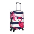 thumbnail image 3 of Naloa Dark Blue Stripes and Pink Flamingos Elastic Suitcase Protector, Travel Suitcase Protector Cover Fits 18-32in Suitcase - Large, 3 of 9