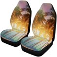 thumbnail image 1 of Juego de 2 fundas para asientos de coche ABPHQTO Seaside Beach Palm Trees Sunset Universal Auto Asientos delanteros, 1 of 3
