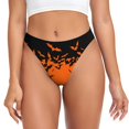 thumbnail image 1 of Balery Halloween With Black Bats Tangas de Algodón para Mujer con Estampado – Ropa Interior Sexy, Transpirable, G-string-XX-Large, 1 of 6