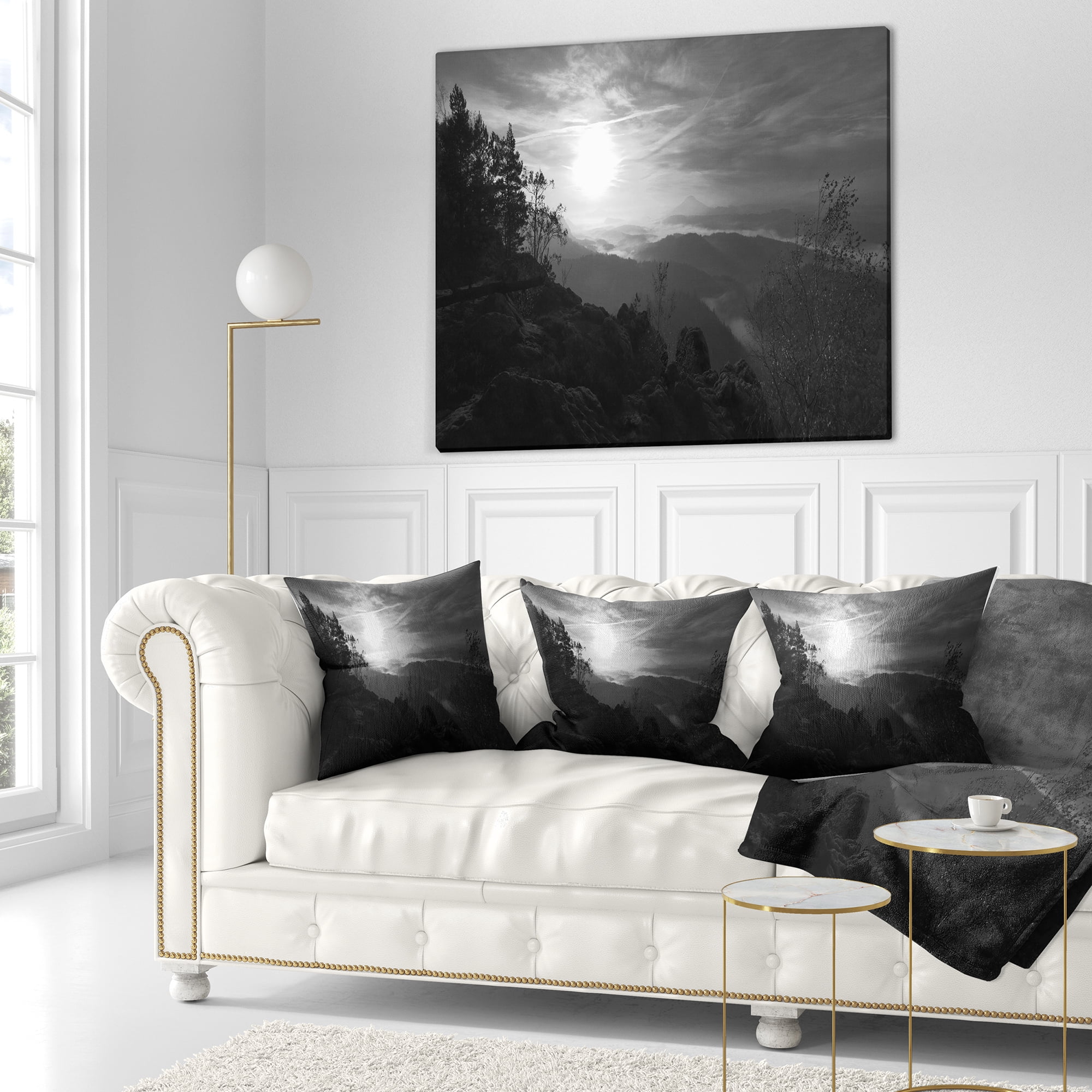 Designart Sandstone Peaks and Hills - Landscape Photo Throw Pillow - 18x18