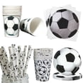 thumbnail image 2 of Vajilla desechable con temática de fútbol, plato de papel, servilleta, pajitas, taza, suministros de decoración para fiesta de cumpleaños, 2 of 5