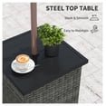 thumbnail image 6 of YYDSBNHH Wicker Side Table with 1.5" Umbrella Hole, Square Outdoor End Table with UV-Resistant Frame, Storage Space, Mixed-Gray, 6 of 9