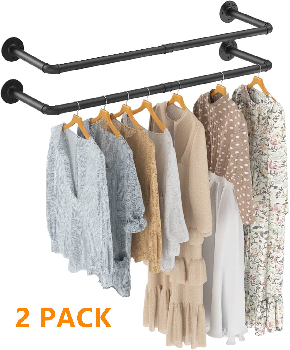 Garment Rack Wall Mounted Clothes Organizer Clothing Rack