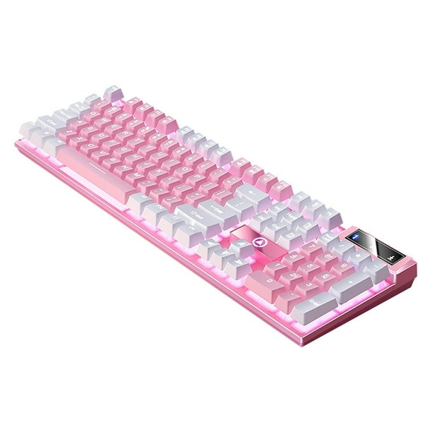 Teclado electrónico Pisexur para juegos para hombres, teclado flotante con cable USB, ergonómico, con sensación mecánica al agua, teclado delgado con retroiluminación LED para escritorio, electrónica