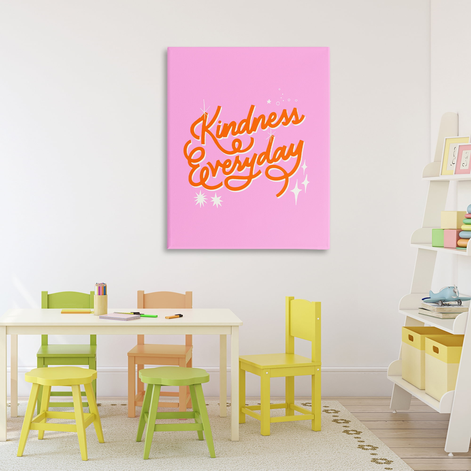 Stupell Industries Cursive Kindness Everyday Canvas Wall Art, design by Indira Prieto | IndySign