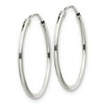thumbnail image 2 of 925 Sterling Silver 1.3mm Hoop Earrings; for Adults and Teens; for Women and Men, 2 of 3