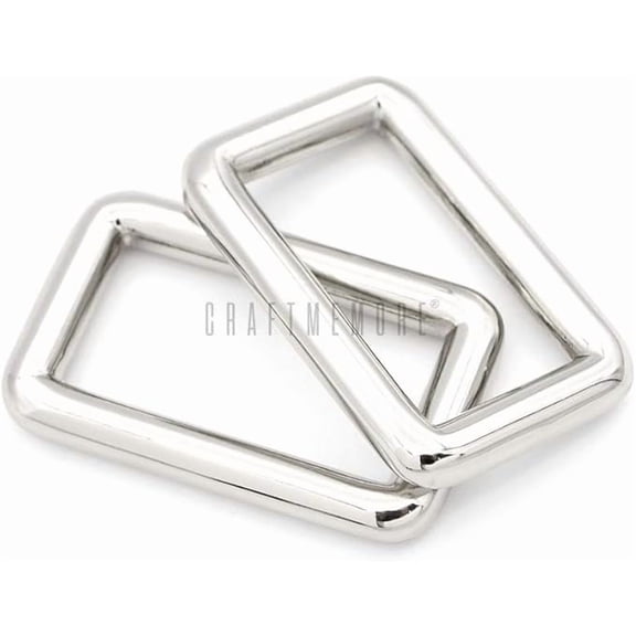 1 Inch Rectangle Rings Buckle Metal Round Rectangular Loop for Bag Belt Strap Quality Finish SCLP 6pcs (Silver)