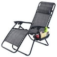 thumbnail image 4 of Spaco Outdoor Folding Zero Gravity Reclining Lounge Chair with Utility Tray-Gray, Zero Gravity Recliner Portable Outdoor Reclining Chair for Patio Beach Deck Garden Pool Black, 4 of 9