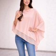 thumbnail image 6 of QSAWXQZ Women's UV Protection Shawl Wrap Asymmetric Loose Boat Neck Long Sleeve Beach Layer Poncho Cover Up for Resort Outerwear Free Size, 6 of 6