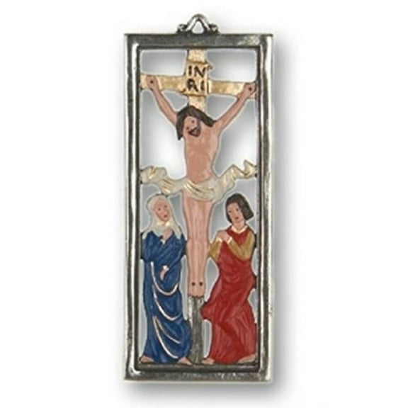 Jesus Christ Crucifixion German Pewter Christmas Ornament Decoration Wall Decor
