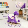 thumbnail image 6 of Kid's Plush Dragon Rocking Horse, Purple with Roaring Sounds 3-Point Safety Belt, Solid Wood Base 55 lbs Capacity for 12+ Months 18-36 Months Toddlers, 6 of 7