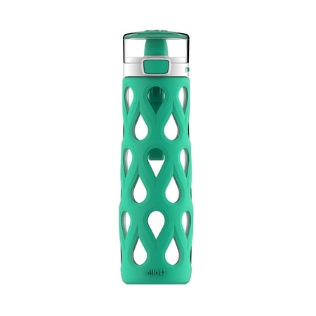 Ello Gemma Glass Water Bottle with Leak-Proof Locking Lid and Silicone Soft Straw, Mint, 22 (Best Glass Water Bottle With Straw)