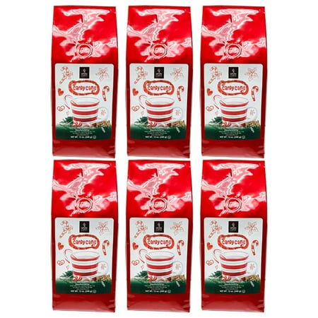- Candy Cane Flavored Ground Coffee, Medium Roasted, 6/12 oz bags