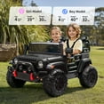 thumbnail image 4 of Hikiddo 2-Seater Ride on Car Truck, 24V 4WD Ride on Toy Electric Car for Kids Boys w/Remote, Bluetooth - Black, 4 of 10