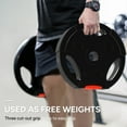 thumbnail image 4 of Soozier Set of 4 1-Inch Weight Plates with 3 Grips, 2 x 17lbs + 2 x 11lbs, 4 of 10