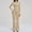 Beige, variant on 2 Piece Workout Sets for Women Compression Padded Zip Up Jacket Seamless High Waist Flare Leggings Jogger Outfits