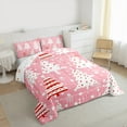 thumbnail image 3 of Feelyou Red Dots Christmas Tree Bedding Comforter Set, Princess Pink Cartoon Twin Comforter Sets, Happy New Year Reversible Bedding Set, Super Cozy Room Decor, 2-Piece, 3 of 8