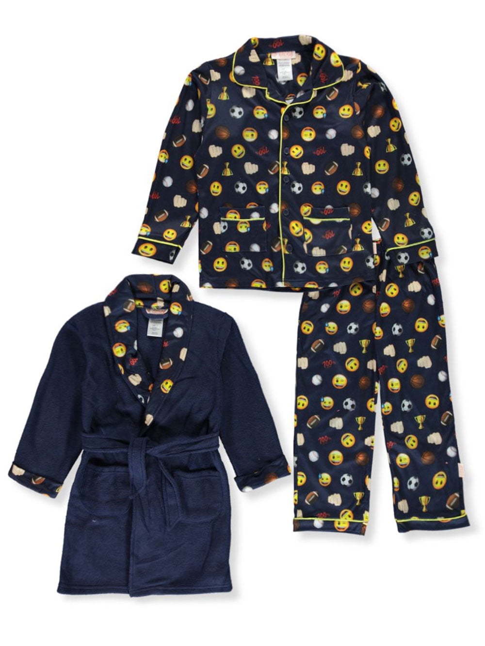 Emoji - Emoji Boys' Satin-Trimmed 2-Piece Pajamas with Robe - Walmart ...