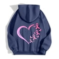 thumbnail image 6 of NinXxx Women's Cancer Prevention Zipper Long Sleeve Pocket Drawstring Hoodie Blue M, 6 of 6