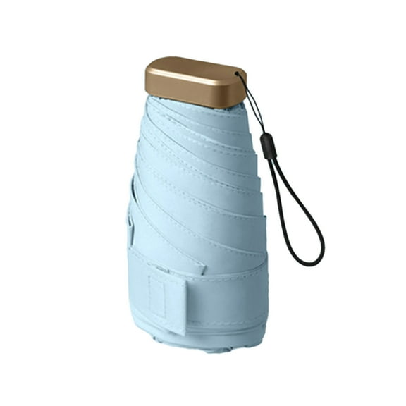 Blue Mini Travel Umbrella For Purse Lightweight Folding Umbrella Sun Protection Windproof Portable Parasol For Women Men Kids #8343S