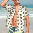 thumbnail image 5 of Lsque Cute Little Bee pattern Hawaiian Shirt for Men, Unisex Summer Beach Casual Short Sleeve Button Down Shirts-Small, 5 of 9
