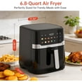 thumbnail image 2 of Air Fryer 6.8QT, 10-in-1 Functions Airfryer with Visible Window, 400°F Fast Heating & Adjustable Bottom Heater for Crispier Results, Nonstick Dishwasher-Safe Basket, 1700W, Black, 2 of 5