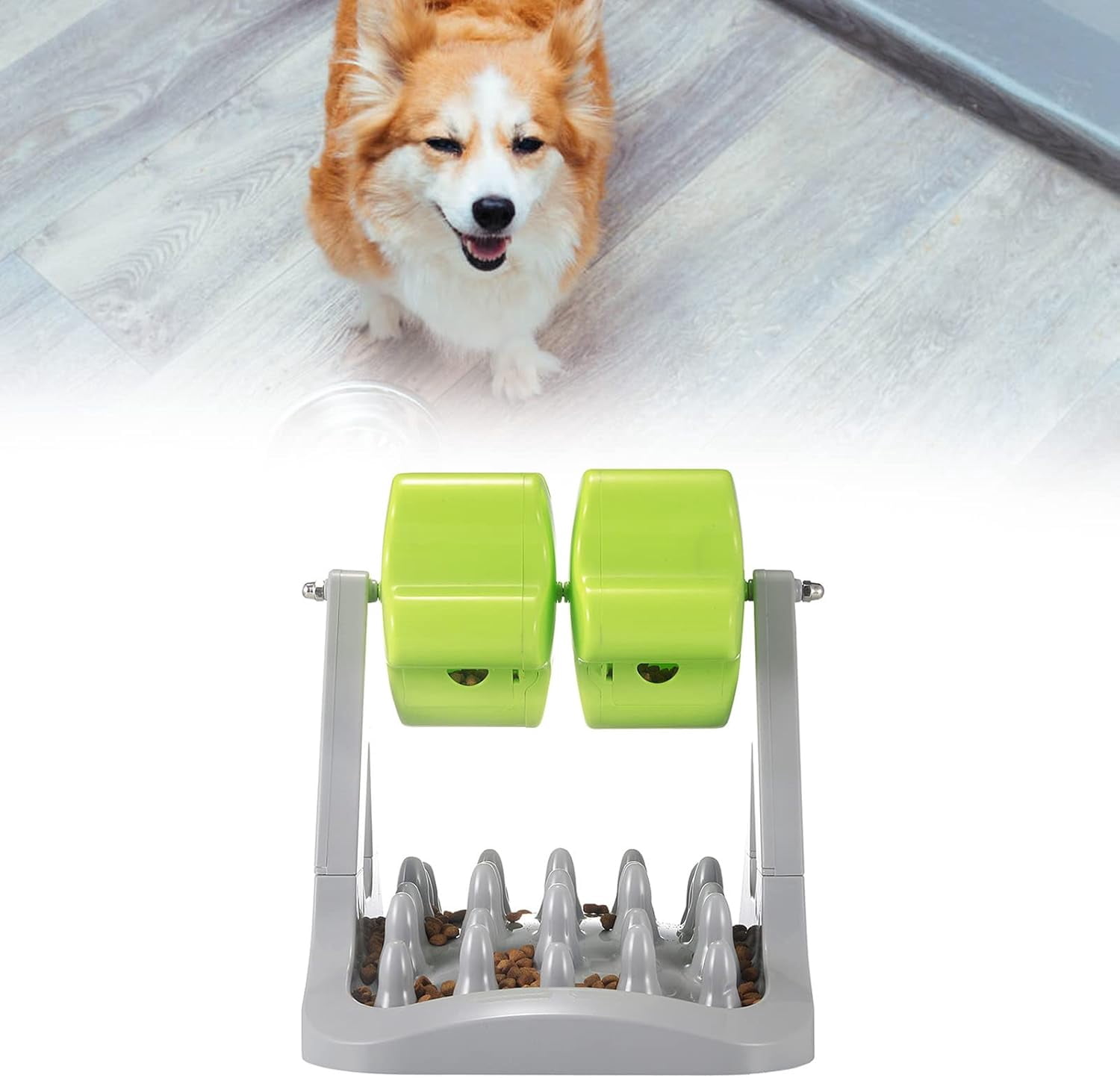 Pet Slow Feeder, Interactive ABS Dog Food Dispenser for Rolling and Falling Snacks, Slow Eating Dog Bowl Interactive Dog Cat Food Puzzle Toy for Small Medium Dogs