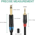 thumbnail image 4 of Jomley 1/4 Mono To 1/8 Stereo Cable, 1/8 Inch (3.5 Mm) Trs Stereo To 1, 4 of 6