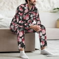 thumbnail image 7 of Hirioo Rose Flowers for Men's Pajama Sets 2 Piece Pjs Men's Long-Sleeved Pajama Set Button Down Sleepwear,S-XXL-Medium, 7 of 7