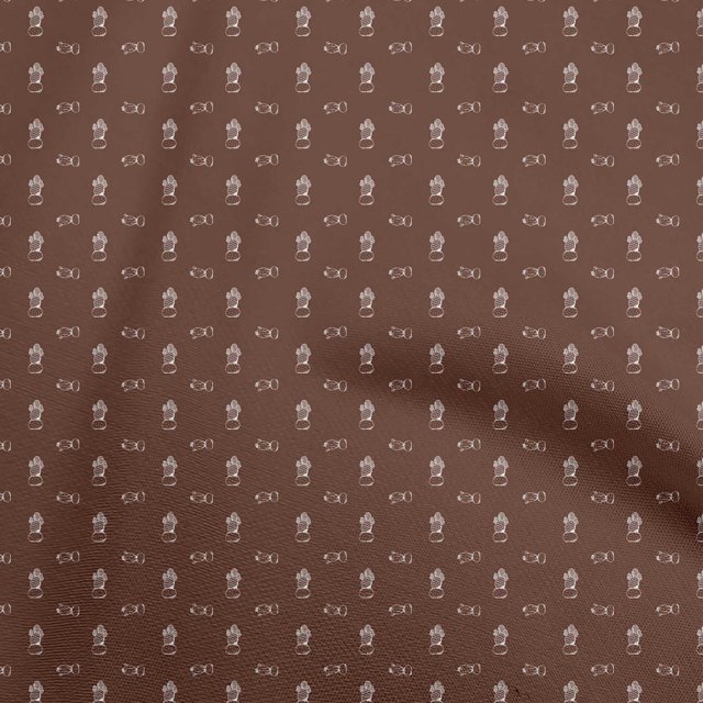 oneOone Polyester Spandex Brown Fabric Cactus Craft Projects Decor Fabric Printed By The Yard 56 Inch Wide