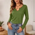 thumbnail image 6 of Zpanxa Women Long Sleeve Tops Scalloped V Neck Slim Fit Casual Solid Color Tee for Daily Wear, 6 of 7