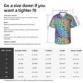 thumbnail image 5 of Pofeuu Rainbow Glitter Print Hawaiian Shirt for Men Sleeves Casual Button Down Summer Beach Dress Shirts T-Shirts,X-Large, 5 of 7