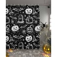 thumbnail image 2 of Halloween Theme Shower Curtain Set ，Waterproof Fabric Shower Curtains Retro Pumpkin Witch Hat Shower Curtains for Bathroom,Bathroom Decor 36"x72", 2 of 6