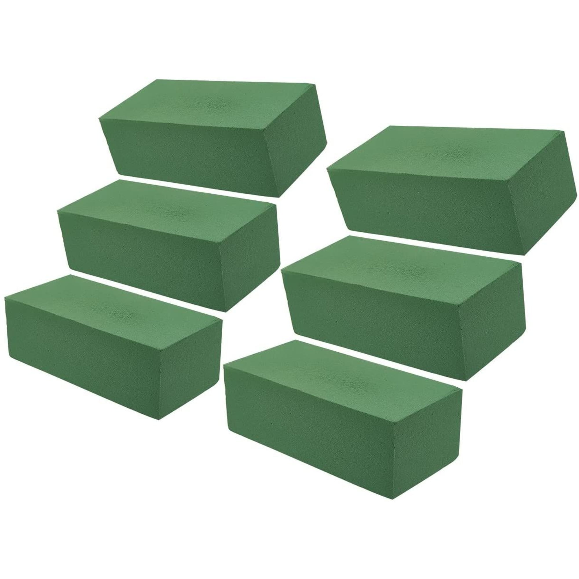 FORTETOP Floral Foam Blocks for Fresh and Artificial Flowers, Each (9” L x 4” W x 3” H), Dry and Wet Pack of 6 Flower Foam for Wedding, Birthdays