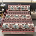 thumbnail image 4 of ZIATUBLES 3-Piece Twin XL Size Sheet Set, Soft Cooling Polyester Bedding-Breathable and Comfortable for All-Season Use, 1 Fitted Sheet and 2 Pillowcases, Aztec Cow Print, 4 of 9