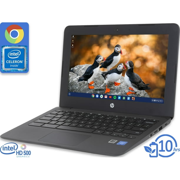 HP 11a Chromebook, 11.6" HD Écran, Intel Celeron N3350 jusqu'à 2.4GHz, 4GB RAM, 32GB Emmec, Lecteur de Carte, Wi-Fi, Bluetooth, Chrome OS (1N091UA)